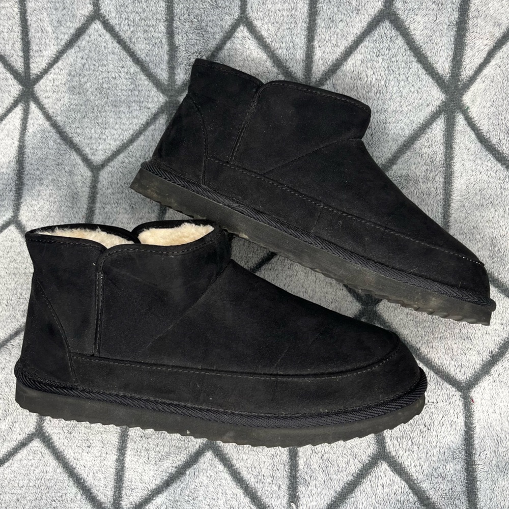 Old Navy Black Faux Fur-Lined Booties